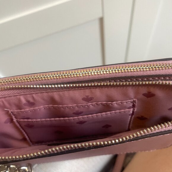 Kate Spade Cameron Double Zip Small Crossbody Bag in Dusty Peony Pink - Picture 8 of 16